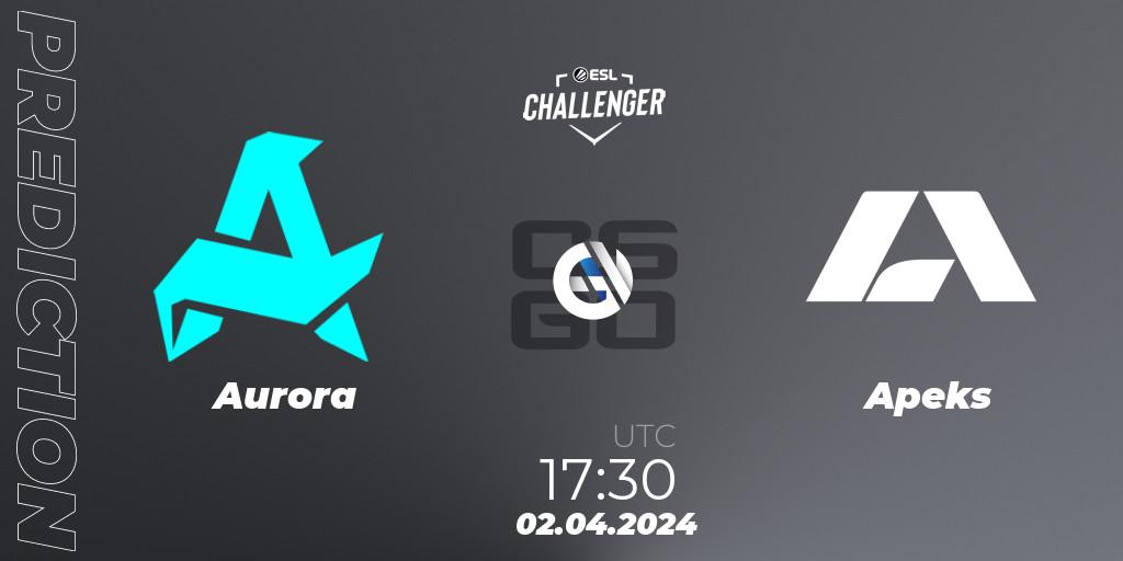 Aurora - Apeks: прогноз. 02.04.24, CS2 (CS:GO), ESL Challenger #57: European Closed Qualifier
