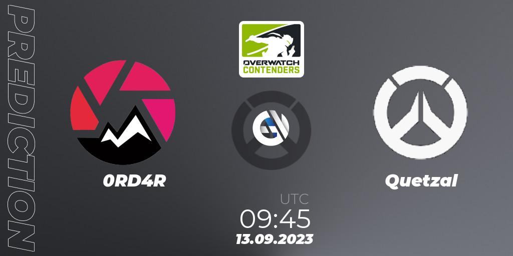0RD4R - Quetzal: прогноз. 13.09.2023 at 09:45, Overwatch, Overwatch Contenders 2023 Fall Series: Australia/New Zealand