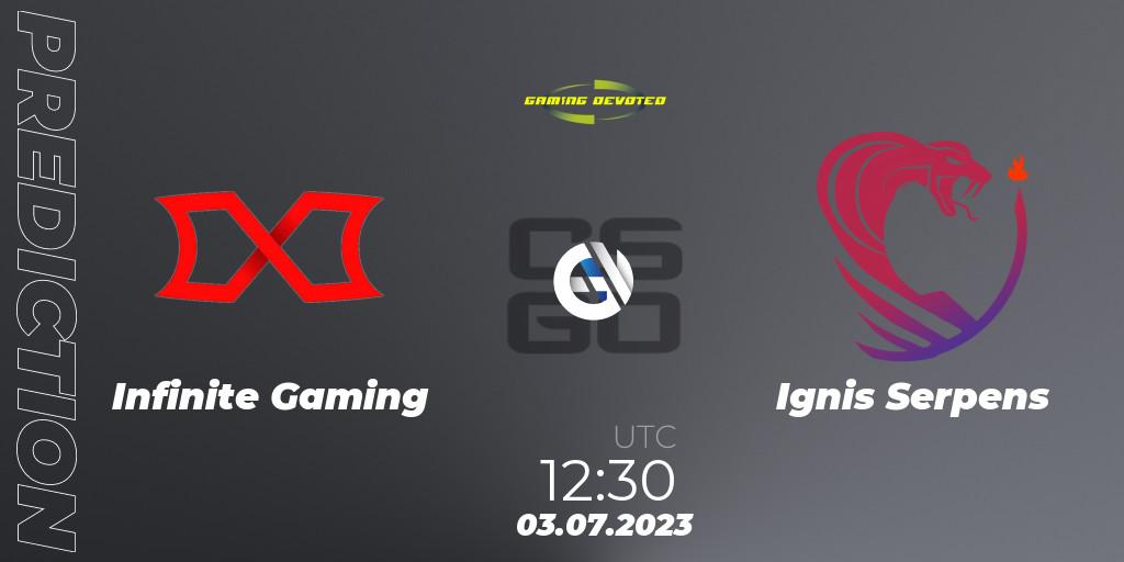 Infinite Gaming - Ignis Serpens: прогноз. 04.07.23, CS2 (CS:GO), Gaming Devoted Become The Best: Series #2
