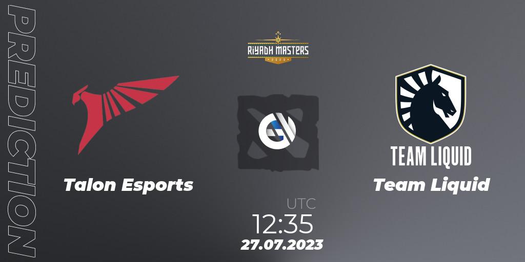 Talon Esports - Team Liquid: прогноз. 27.07.2023 at 12:36, Dota 2, Riyadh Masters 2023