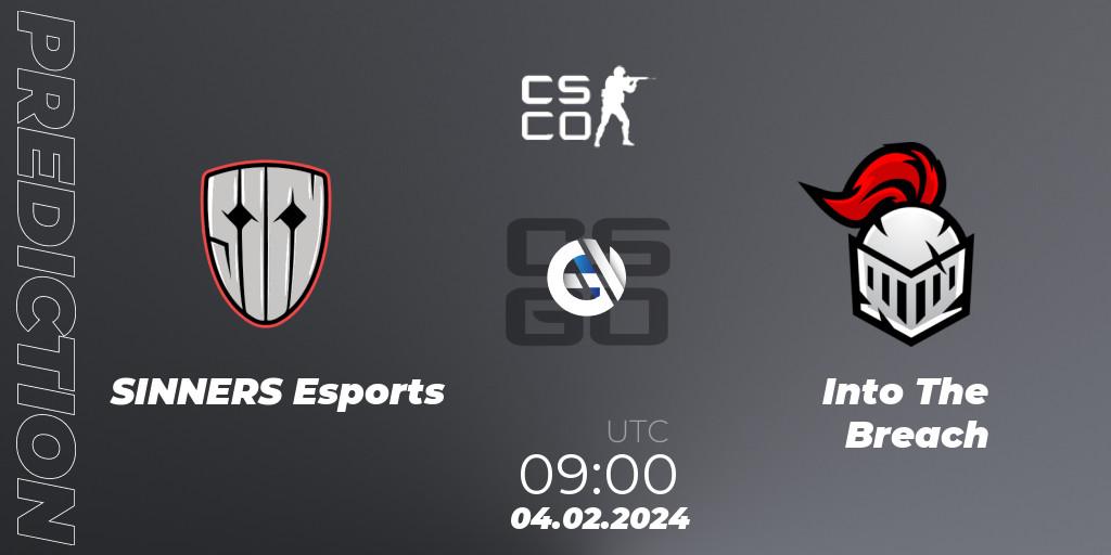 SINNERS Esports - Into The Breach: прогноз. 04.02.2024 at 11:30, Counter-Strike (CS2), European Pro League Season 13