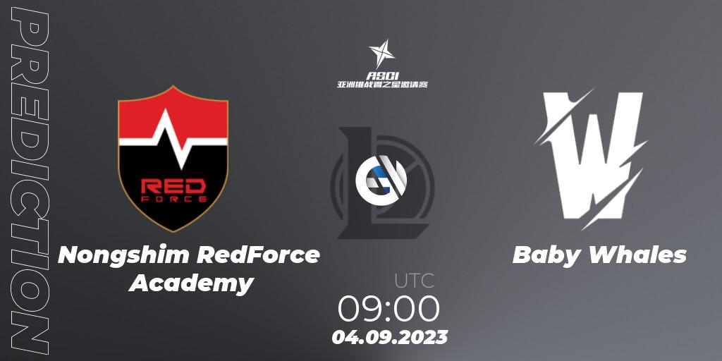 Nongshim RedForce Academy - Baby Whales: прогноз. 04.09.2023 at 09:00, LoL, Asia Star Challengers Invitational 2023