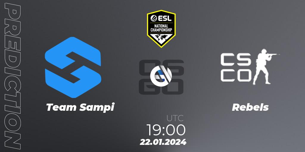 Team Sampi - Rebels Gaming: прогноз. 22.01.2024 at 19:00, Counter-Strike (CS2), ESL Pro League Season 19 NC Europe Qualifier