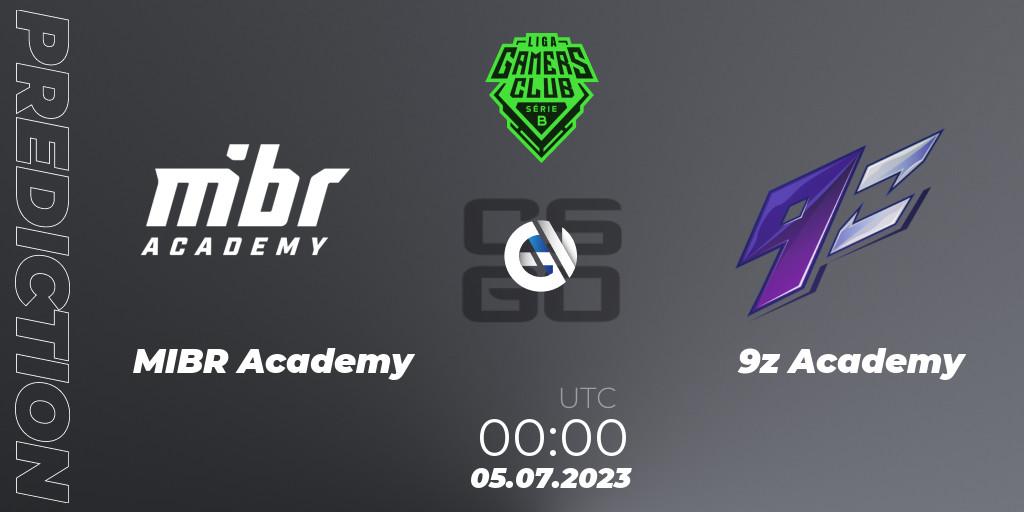 MIBR Academy - 9z Academy: прогноз. 06.07.2023 at 00:00, Counter-Strike (CS2), Gamers Club Liga Série B: June 2023