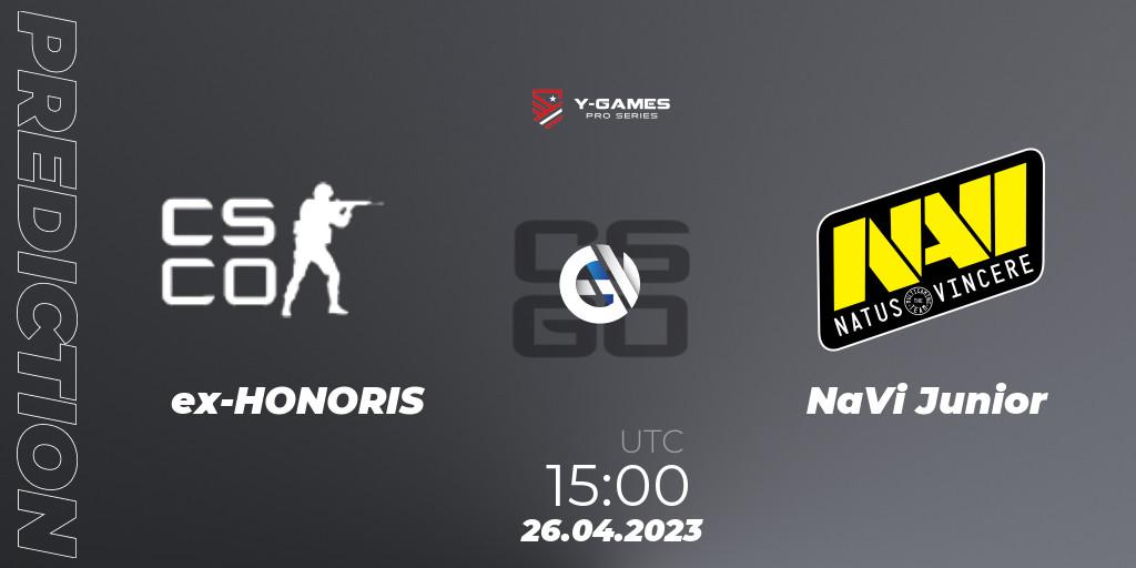 ex-HONORIS - NaVi Junior: прогноз. 26.04.2023 at 15:00, Counter-Strike (CS2), Y-Games PRO Series 2023
