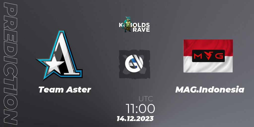 Team Aster - MAG.Indonesia: прогноз. 14.12.2023 at 11:06, Dota 2, Kobolds Rave