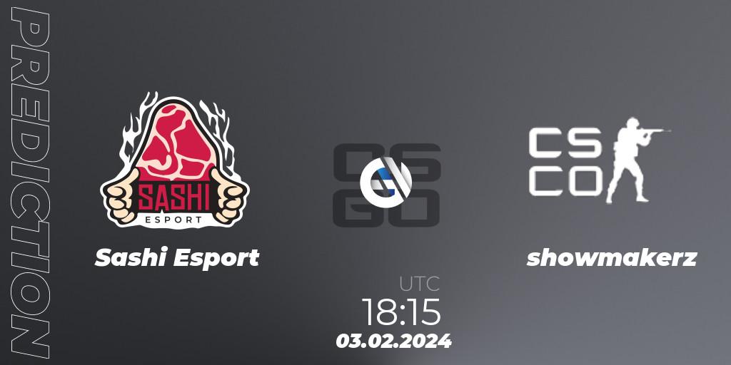 Sashi Esport - showmakerz: прогноз. 03.02.2024 at 18:15, Counter-Strike (CS2), Pelaajat Series Spring 2024 Nordics Open Qualifier 2