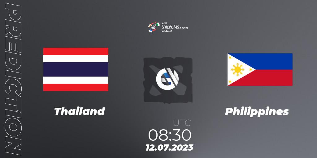 Thailand - Philippines: прогноз. 12.07.2023 at 08:48, Dota 2, 2022 AESF Road to Asian Games - Southeast Asia