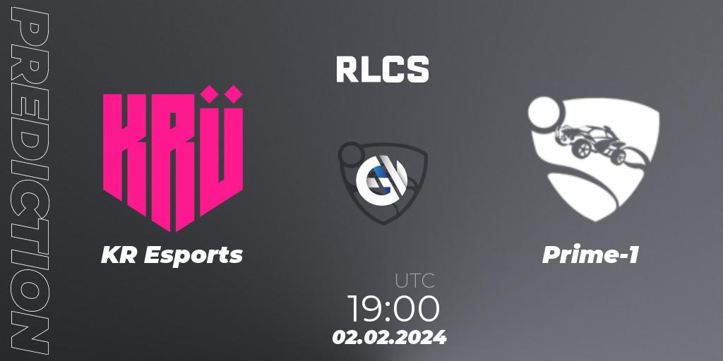 KRÜ Esports - Prime-1: прогноз. 02.02.2024 at 19:00, Rocket League, RLCS 2024 - Major 1: SAM Open Qualifier 1