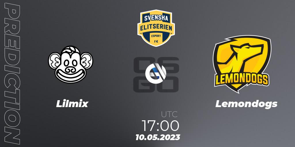 Lilmix - Lemondogs: прогноз. 10.05.2023 at 17:00, Counter-Strike (CS2), Svenska Elitserien Spring 2023: Online Stage