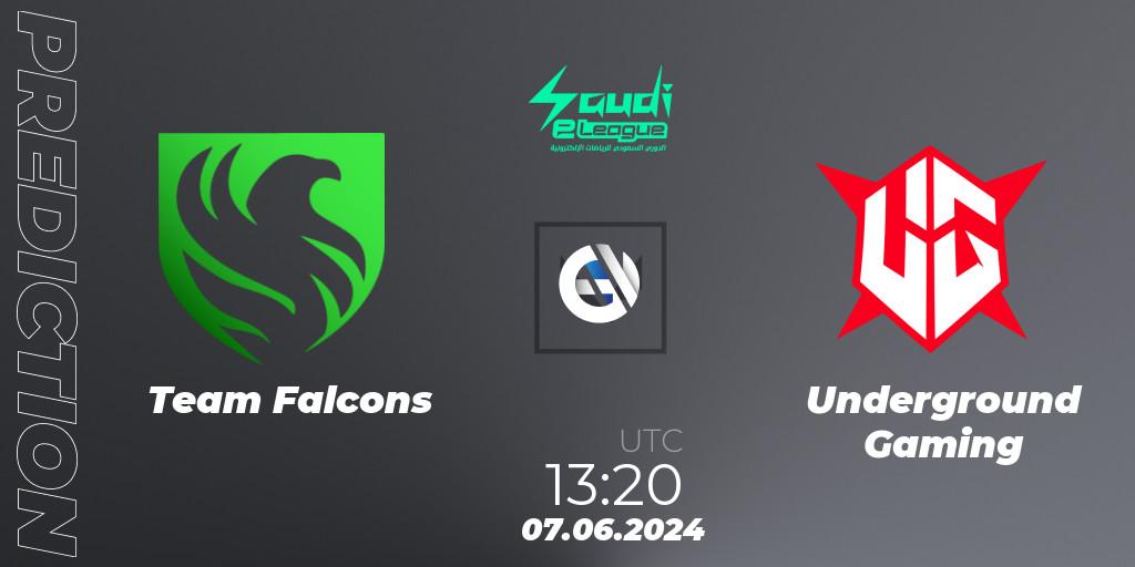 Team Falcons - Underground Gaming: прогноз. 07.06.2024 at 13:20, VALORANT, Saudi eLeague 2024: Major 2