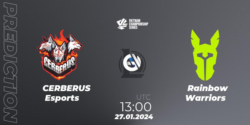 CERBERUS Esports - Rainbow Warriors: прогноз. 27.01.2024 at 13:00, LoL, VCS Dawn 2024 - Group Stage