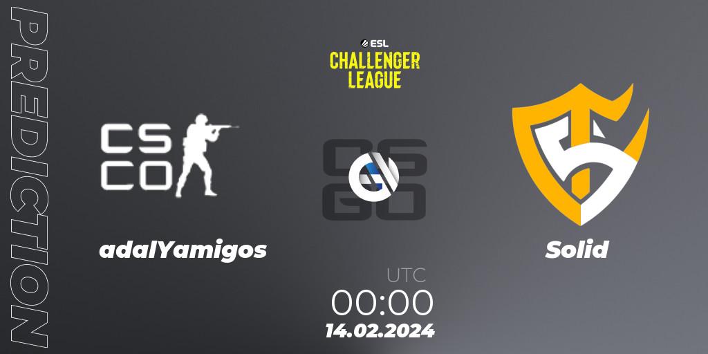adalYamigos - Solid: прогноз. 14.02.24, CS2 (CS:GO), ESL Challenger League Season 47: South America