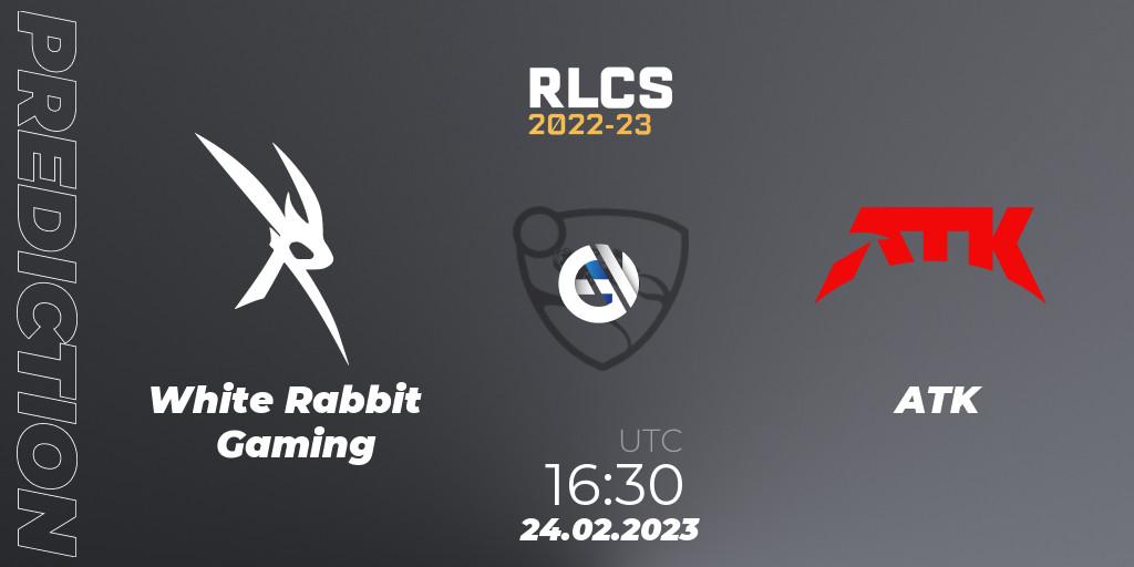 White Rabbit Gaming - ATK: прогноз. 24.02.2023 at 16:30, Rocket League, RLCS 2022-23 - Winter: Sub-Saharan Africa Regional 3 - Winter Invitational