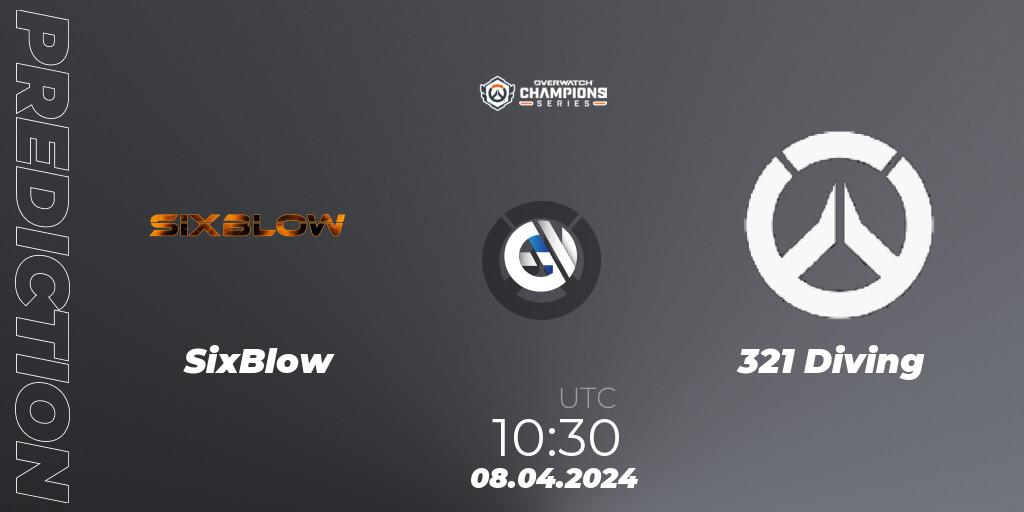 SixBlow - 321 Diving: прогноз. 08.04.2024 at 10:30, Overwatch, Overwatch Champions Series 2024 - Asia Stage 1 Wild Card