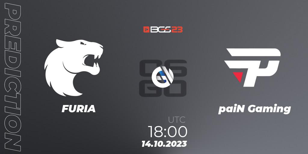 FURIA - paiN Gaming: прогноз. 14.10.2023 at 20:00, Counter-Strike (CS2), BGS Esports 2023