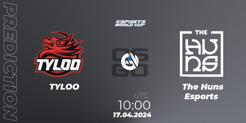 TYLOO - The Huns Esports: прогноз. 17.04.2024 at 10:20, Counter-Strike (CS2), Esports World Cup 2024: Asian Open Qualifier