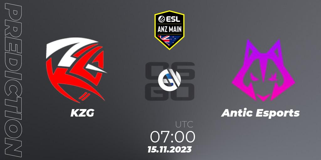 KZG - Antic Esports: прогноз. 15.11.23, CS2 (CS:GO), ESL ANZ Main Season 17