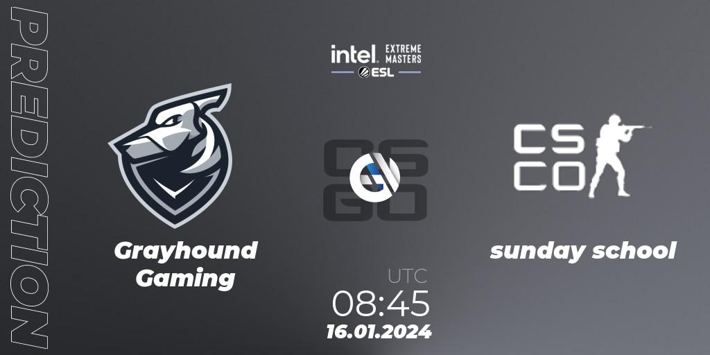 Grayhound Gaming - sunday school: прогноз. 16.01.2024 at 08:45, Counter-Strike (CS2), Intel Extreme Masters China 2024: Oceanic Open Qualifier #1