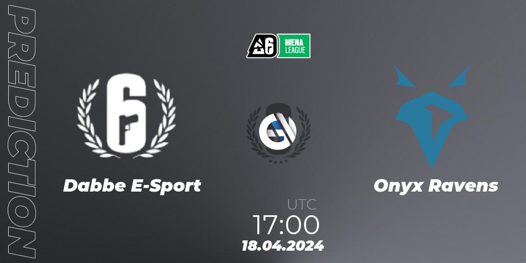 Dabbe E-Sport - Onyx Ravens: прогноз. 18.04.2024 at 17:00, Rainbow Six, MENA League 2024 - Stage 1