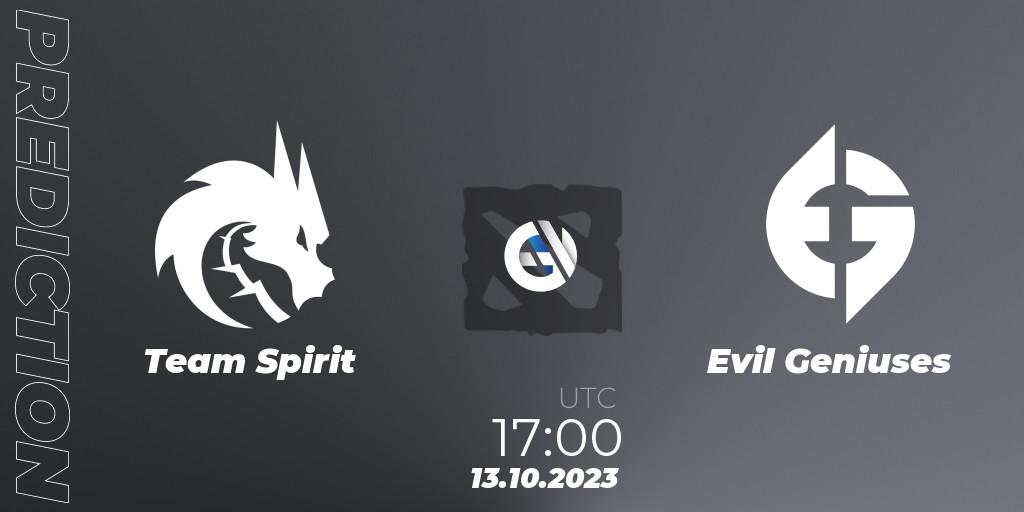 Team Spirit - Evil Geniuses: прогноз. 13.10.23, Dota 2, The International 2023 - Group Stage