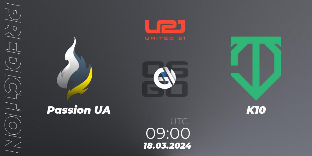 Passion UA - K10: прогноз. 17.03.24, CS2 (CS:GO), United21 Season 13
