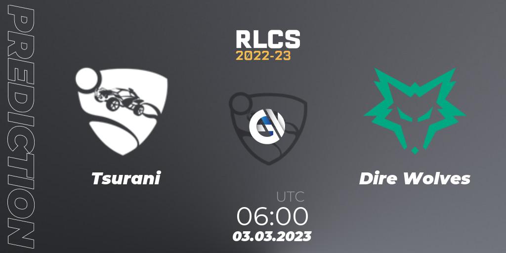 Tsurani - Dire Wolves: прогноз. 03.03.2023 at 06:00, Rocket League, RLCS 2022-23 - Winter: Oceania Regional 3 - Winter Invitational