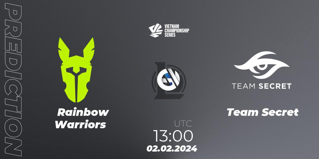Rainbow Warriors - Team Secret: прогноз. 02.02.2024 at 13:00, LoL, VCS Dawn 2024 - Group Stage