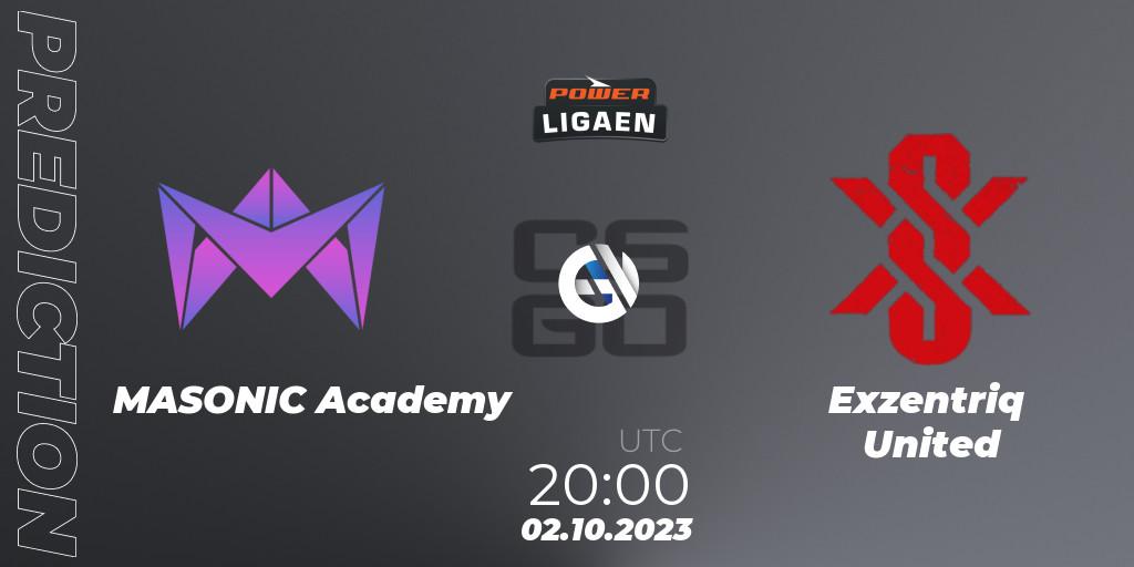MASONIC Academy - Exzentriq United: прогноз. 02.10.2023 at 19:00, Counter-Strike (CS2), POWER Ligaen Season 24 Finals