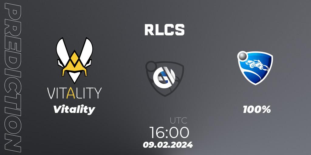 Vitality - 100%: прогноз. 09.02.2024 at 16:00, Rocket League, RLCS 2024 - Major 1: Europe Open Qualifier 1