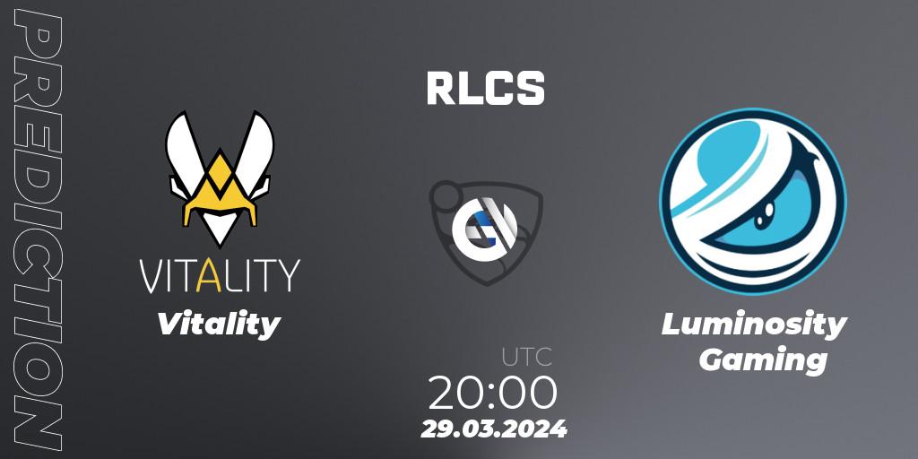 Vitality - Luminosity Gaming: прогноз. 29.03.24, Rocket League, Rocket League Championship Series 2024 - Major 1
