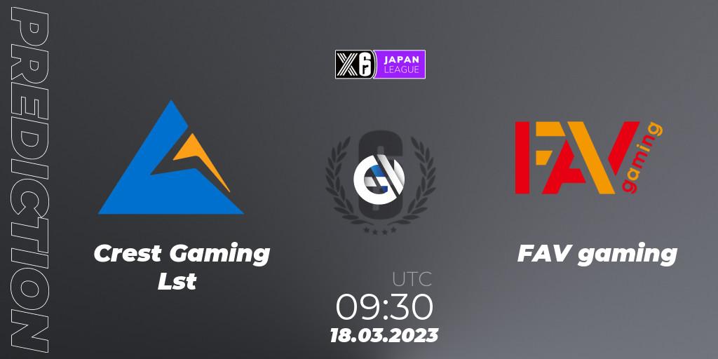 Crest Gaming Lst - FAV gaming: прогноз. 18.03.2023 at 09:30, Rainbow Six, Japan League 2023 - Stage 1