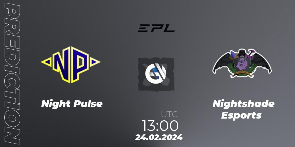 Night Pulse - Nightshade Esports: прогноз. 24.02.2024 at 13:00, Dota 2, European Pro League Season 17: Division 2