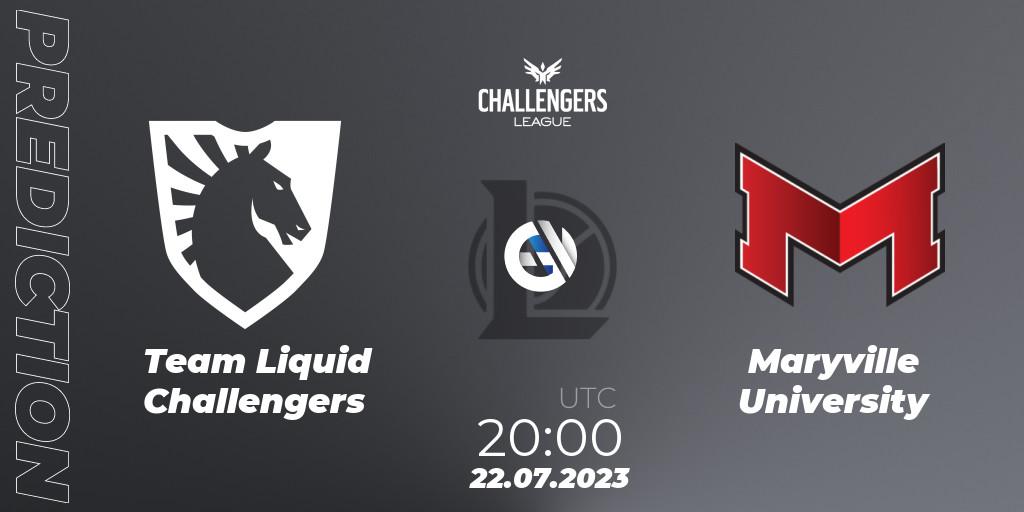 Team Liquid Challengers - Maryville University: прогноз. 22.07.2023 at 20:00, LoL, North American Challengers League 2023 Summer - Playoffs
