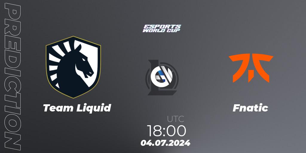 Team Liquid - Fnatic: прогноз. 04.07.2024 at 18:00, LoL, Esports World Cup 2024
