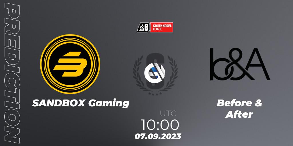 SANDBOX Gaming - Before & After: прогноз. 07.09.2023 at 10:00, Rainbow Six, South Korea League 2023 - Stage 2