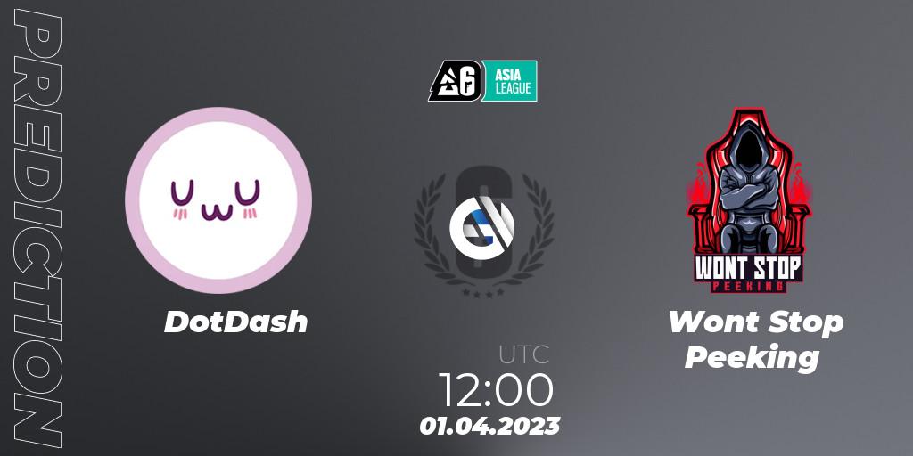 DotDash - Wont Stop Peeking: прогноз. 01.04.2023 at 12:00, Rainbow Six, South Asia League 2023 - Stage 1