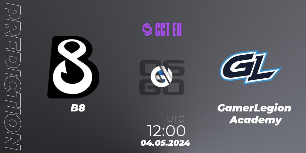B8 - GamerLegion Academy: прогноз. 04.05.2024 at 12:40, Counter-Strike (CS2), CCT Season 2 Europe Series 2 