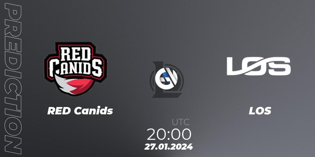 RED Canids - LOS: прогноз. 27.01.2024 at 20:00, LoL, CBLOL Split 1 2024 - Group Stage