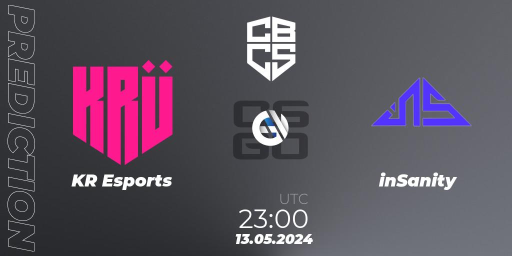KRÜ Esports - inSanity: прогноз. 13.05.2024 at 23:00, Counter-Strike (CS2), CBCS Season 4