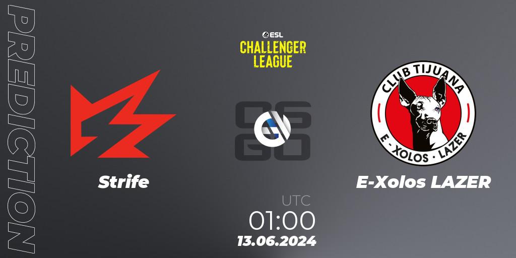 Strife - E-Xolos LAZER: прогноз. 13.06.2024 at 01:00, Counter-Strike (CS2), ESL Challenger League Season 47 Relegation: North America