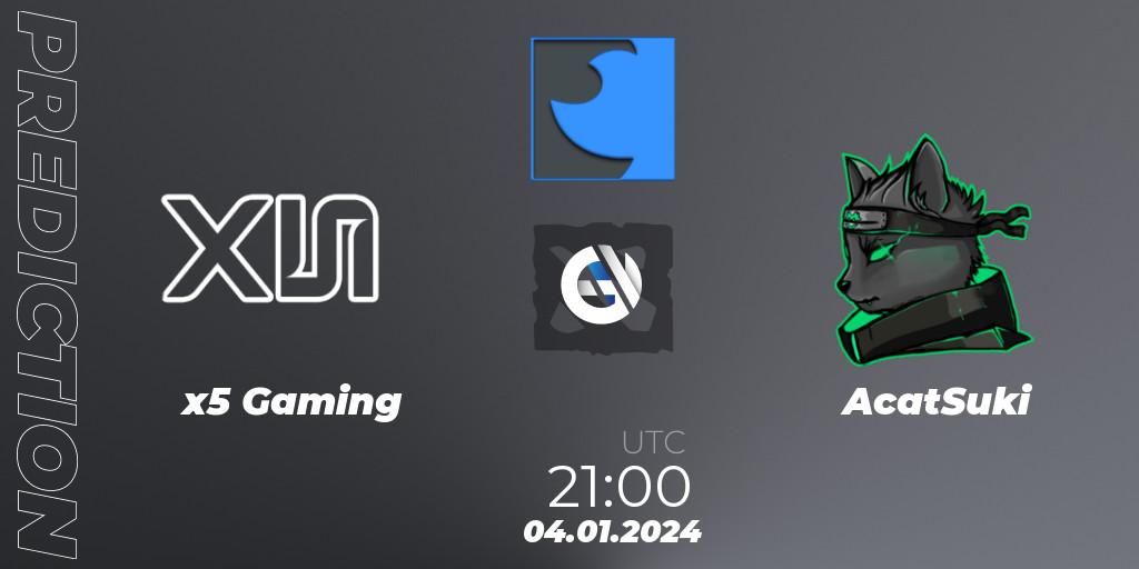 x5 Gaming - AcatSuki: прогноз. 10.01.2024 at 00:00, Dota 2, FastInvitational DotaPRO Season 2