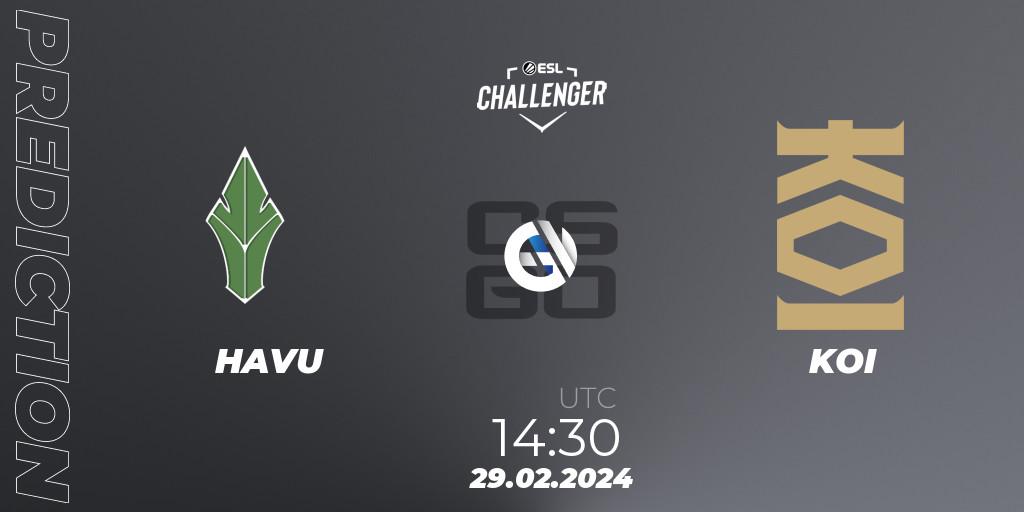HAVU - KOI: прогноз. 29.02.24, CS2 (CS:GO), ESL Challenger #56: European Closed Qualifier