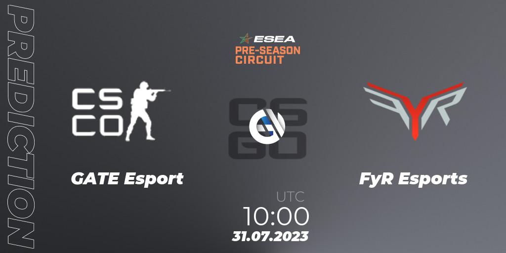 GATE Esport - FyR Esports: прогноз. 31.07.2023 at 10:00, Counter-Strike (CS2), ESEA Pre-Season Circuit 2023: Asian Final