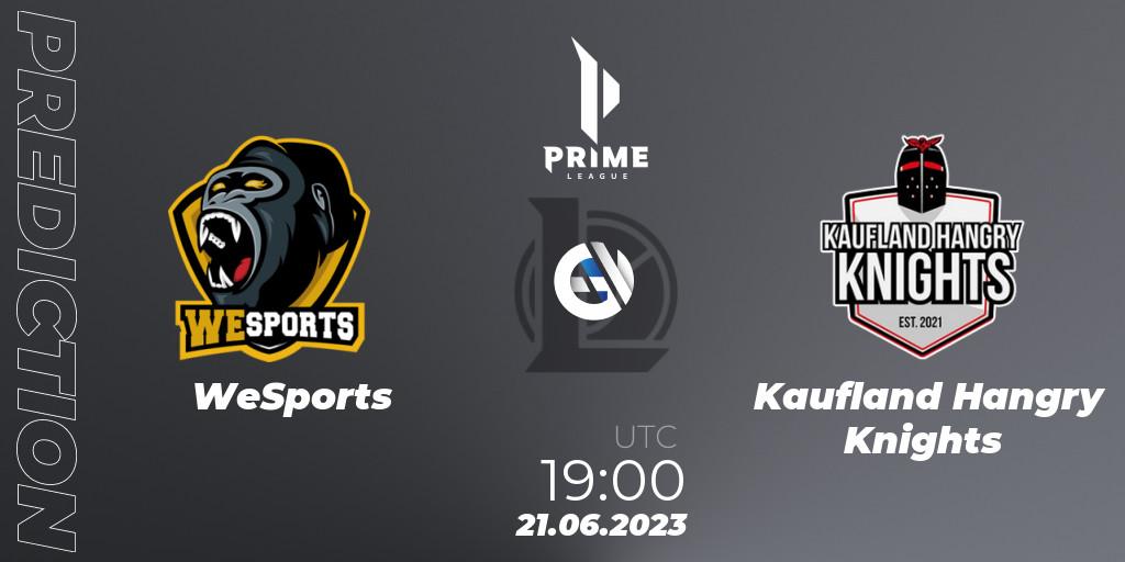 WeSports - Kaufland Hangry Knights: прогноз. 21.06.2023 at 19:00, LoL, Prime League 2nd Division Summer 2023
