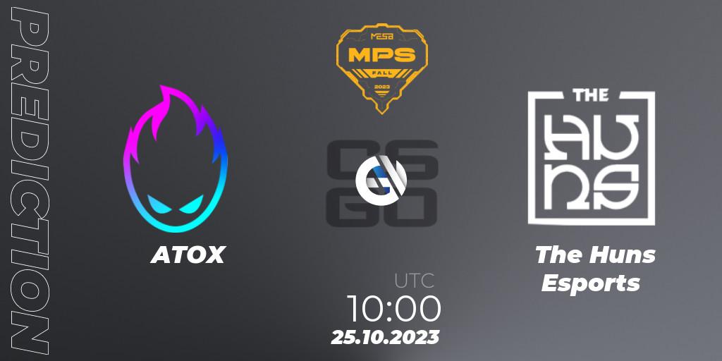 ATOX - The Huns Esports: прогноз. 25.10.2023 at 10:30, Counter-Strike (CS2), MESA Pro Series: Fall 2023