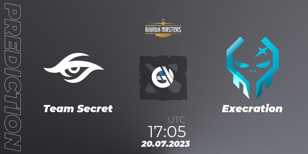 Team Secret - Execration: прогноз. 20.07.2023 at 17:05, Dota 2, Riyadh Masters 2023