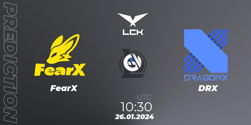 FearX - DRX: прогноз. 26.01.24, LoL, LCK Spring 2024 - Group Stage