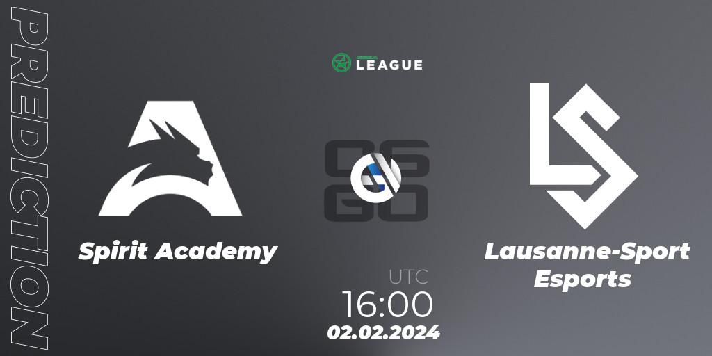 Spirit Academy - Lausanne-Sport Esports: прогноз. 02.02.2024 at 16:00, Counter-Strike (CS2), ESEA Season 48: Advanced Division - Europe