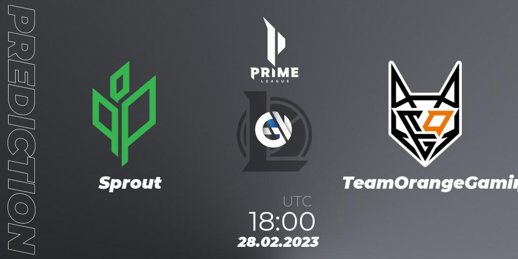 Sprout - TeamOrangeGaming: прогноз. 28.02.23, LoL, Prime League 2nd Division Spring 2023 - Group Stage